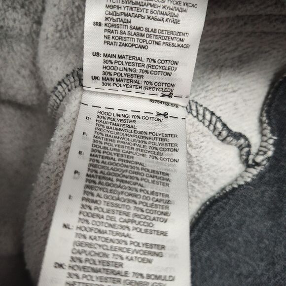 Adidas Full-Zip Sweatshirt Men's Size LT Dark Gray Hooded Pockets Long Sleeves - Picture 10 of 11